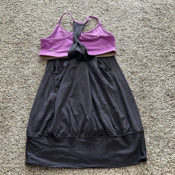 LULULEMON Tuck Me In Tank Top Gray Purple Very Light Flare size 6 Gym Yoga - Picture 5 of 7